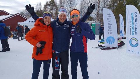 Lotte, Sverre og Brian på NM i Alta. Fota Laila Hofstad